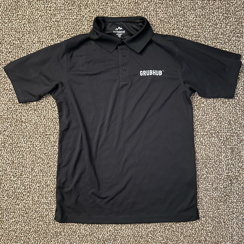 Black original Grub Hub polo small